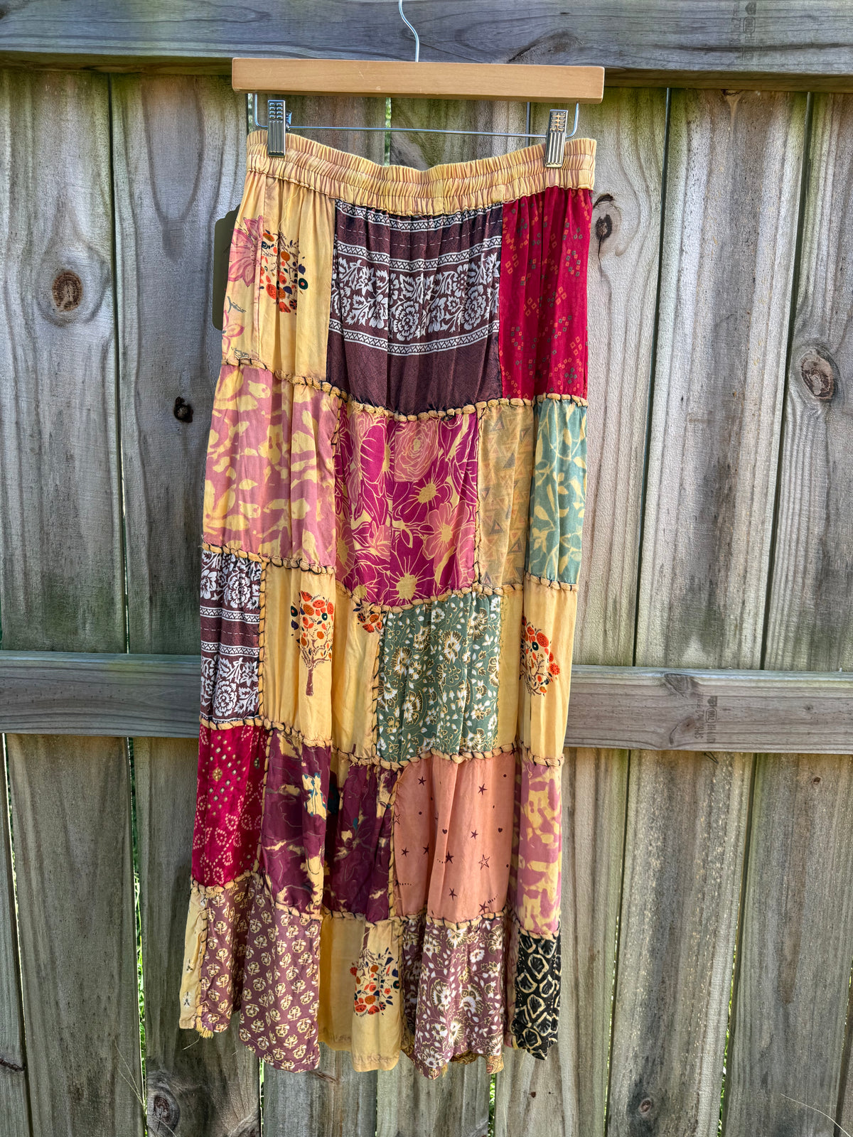 Patchwork Bohemian Maxi Skirt