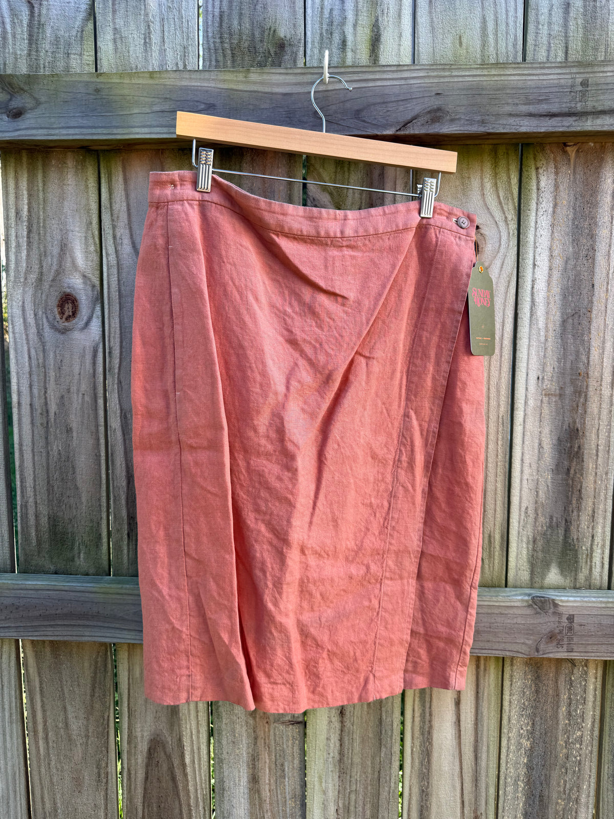 Hand-Dyed Linen Adjustable Wrap Skirt