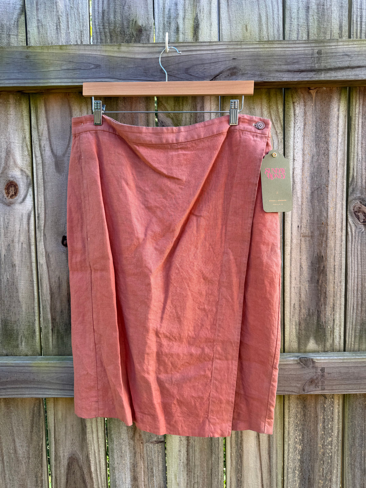 Hand-Dyed Linen Adjustable Wrap Skirt