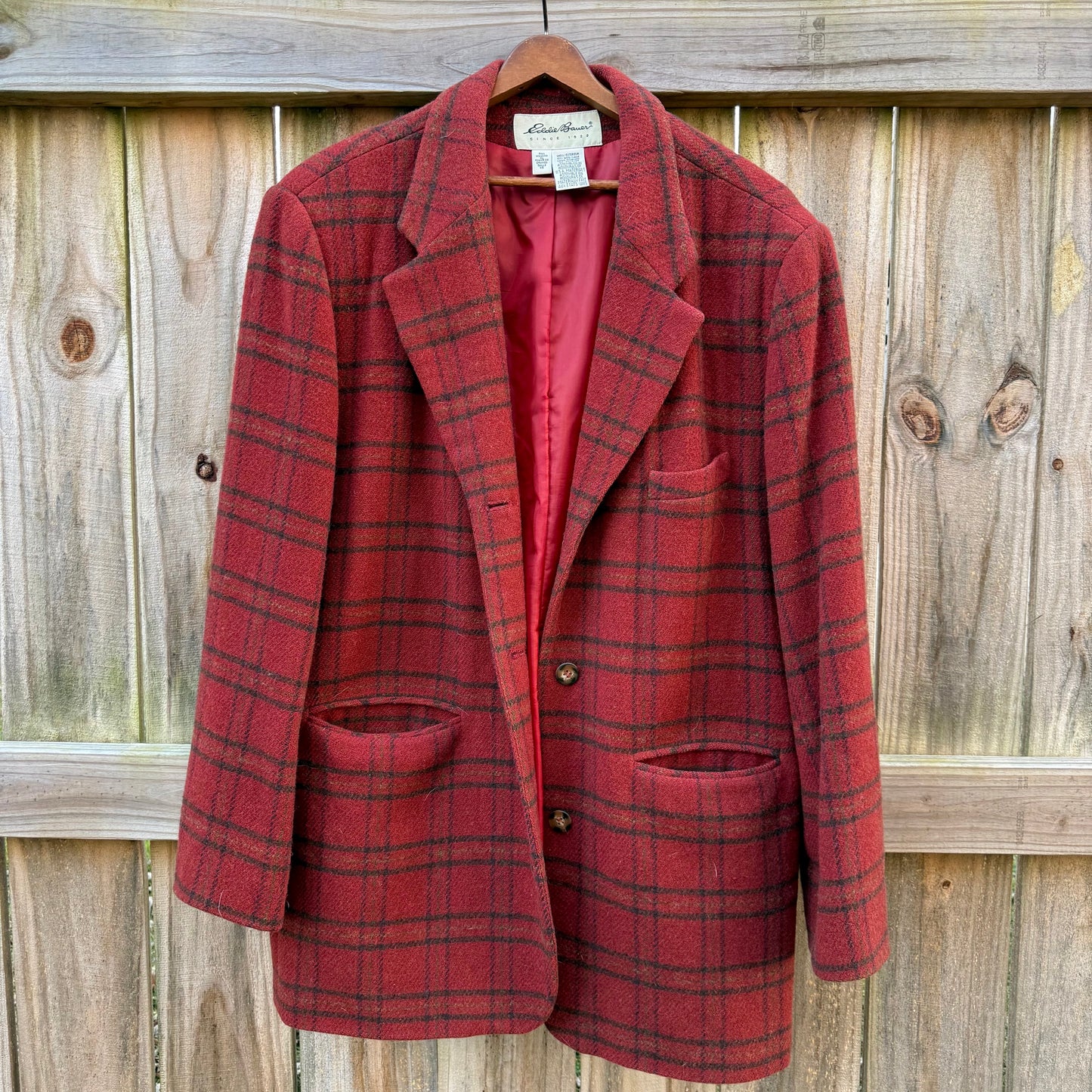 Vintage red plaid wool blaze