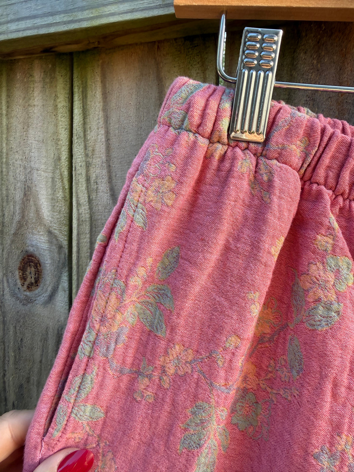 Reversible Floral Cotton Wide-Leg Pants Romantic Boho