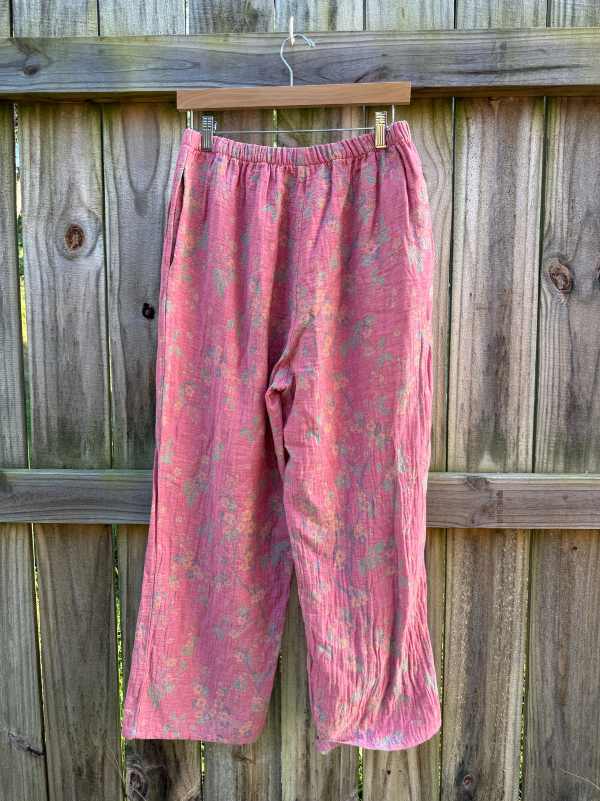 Reversible Floral Cotton Wide-Leg Pants Romantic Boho