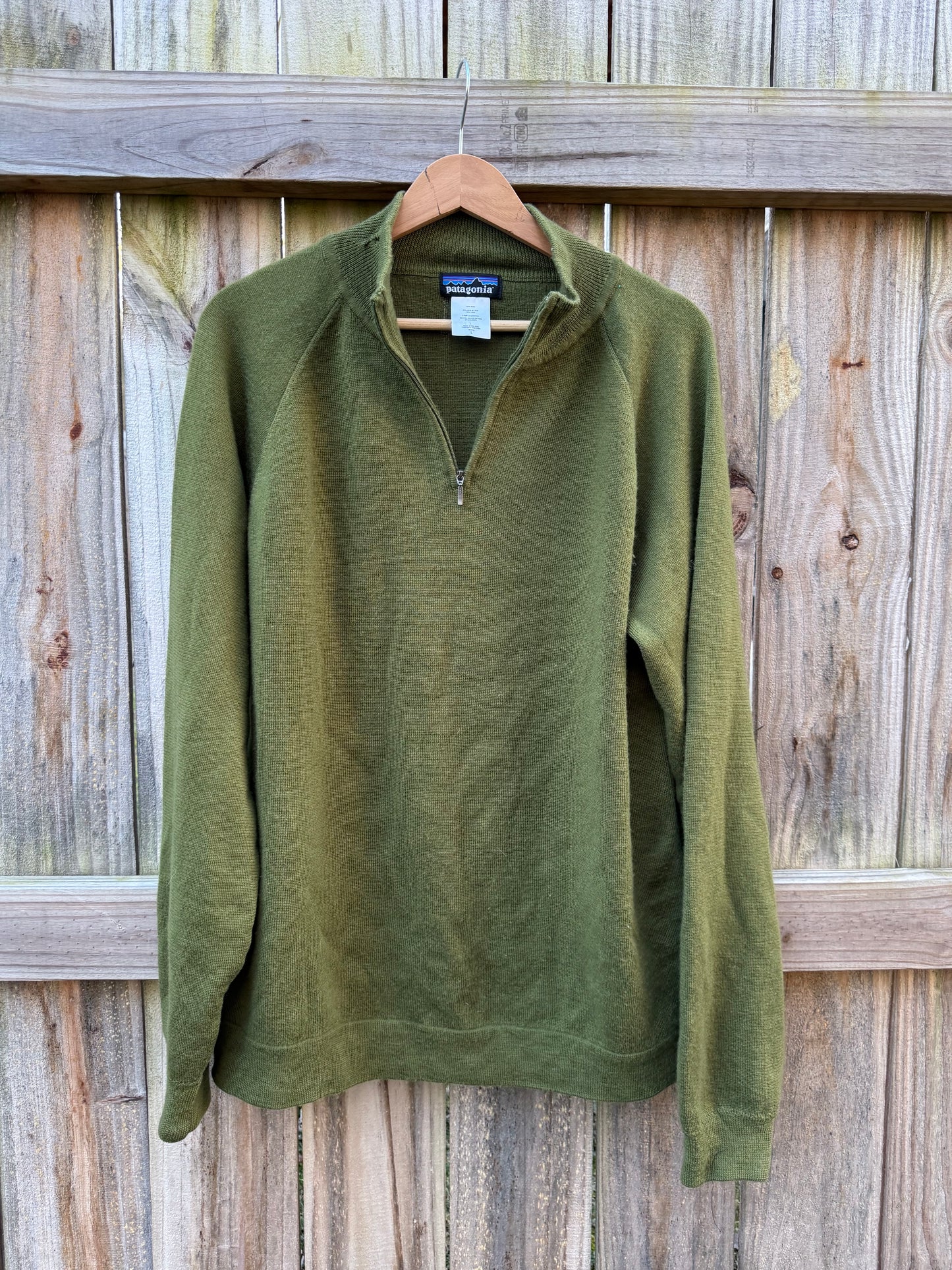 Vintage Patagonia Olive Wool Quarter-Zip