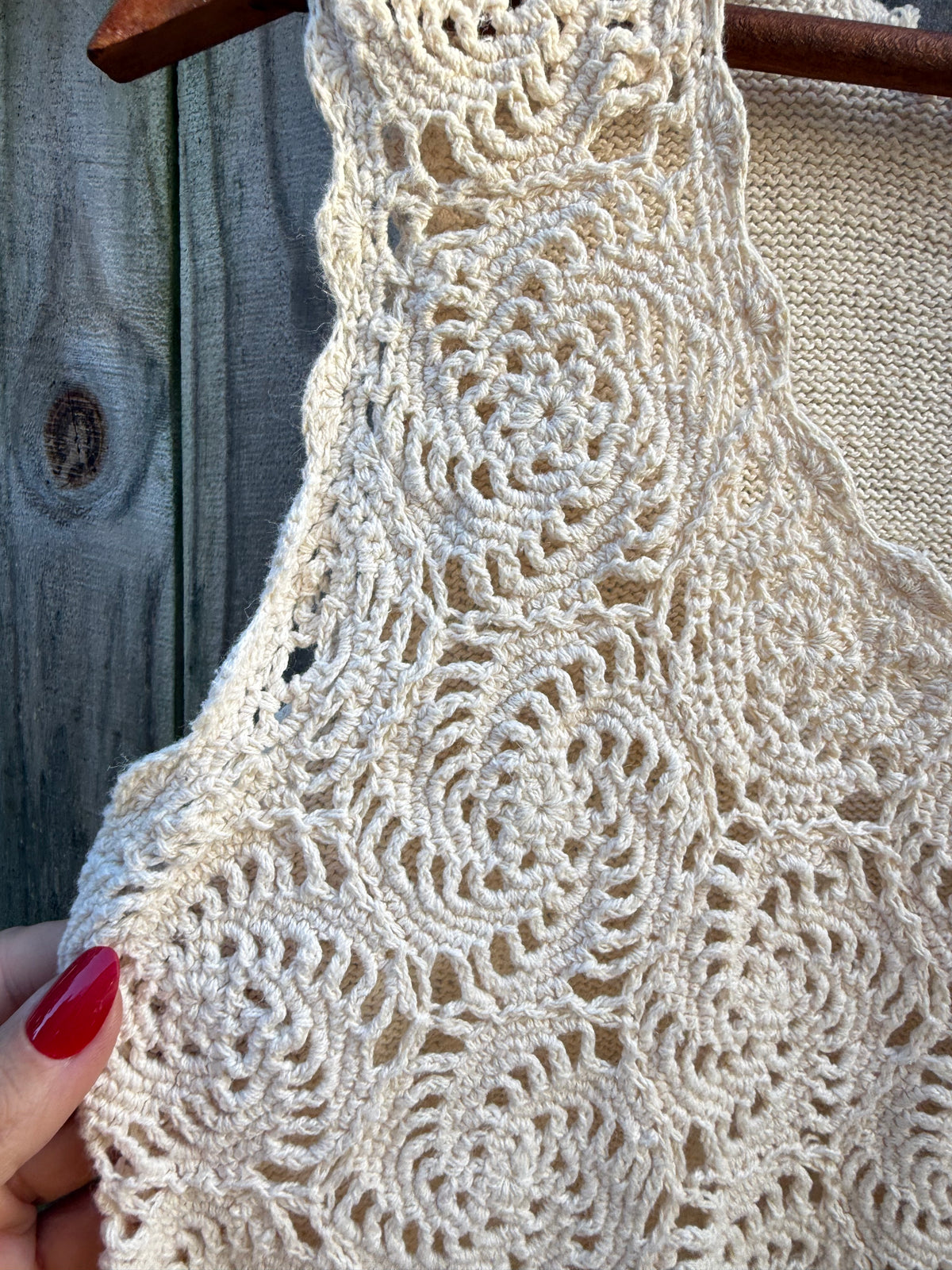 Reworked Vintage Crochet Ramie Cotton Crop Top