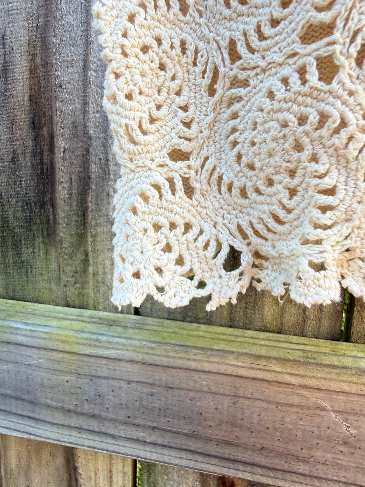 Reworked Vintage Crochet Ramie Cotton Crop Top