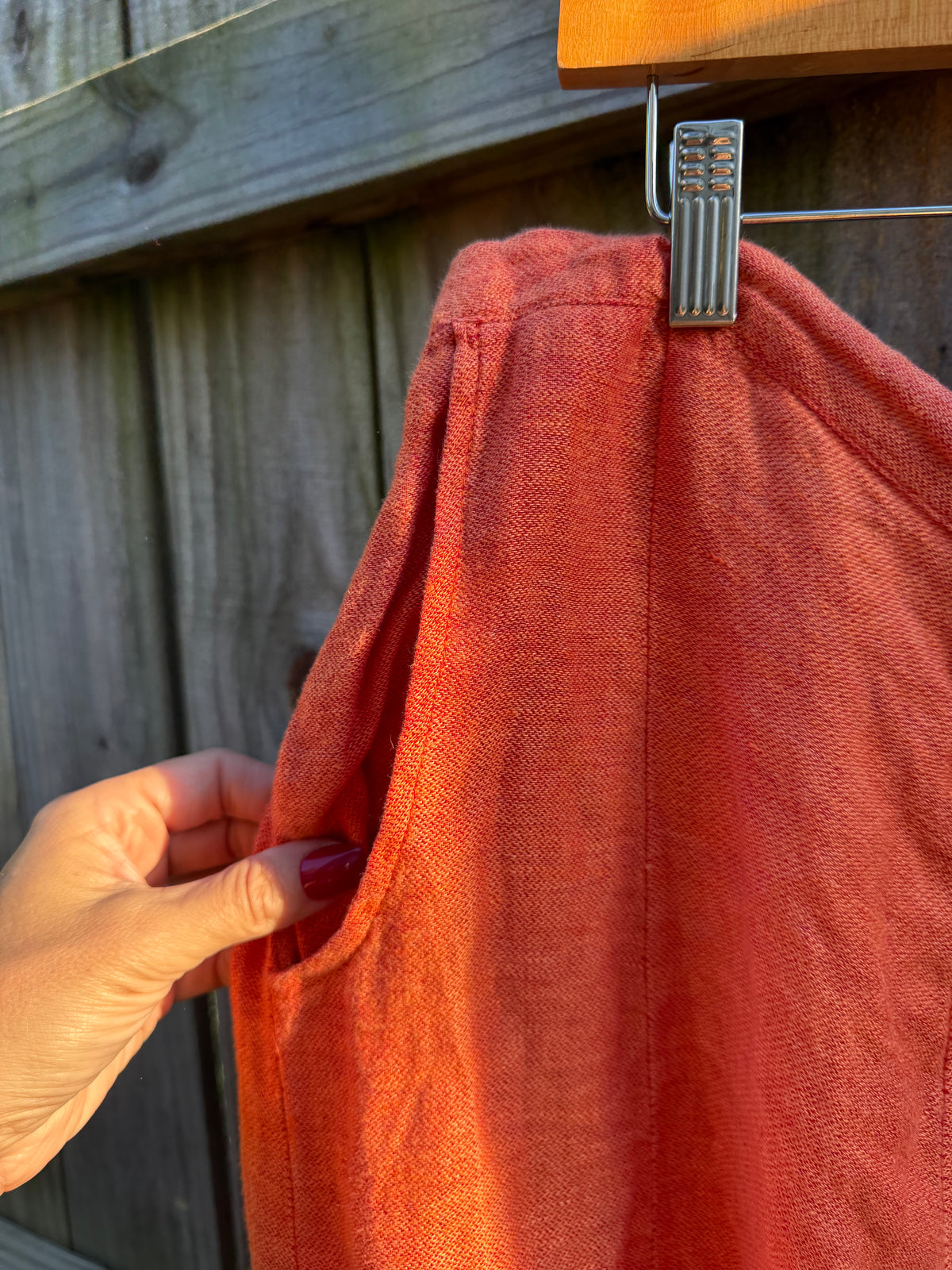 Rust Linen Lagenlook Maxi Skirt