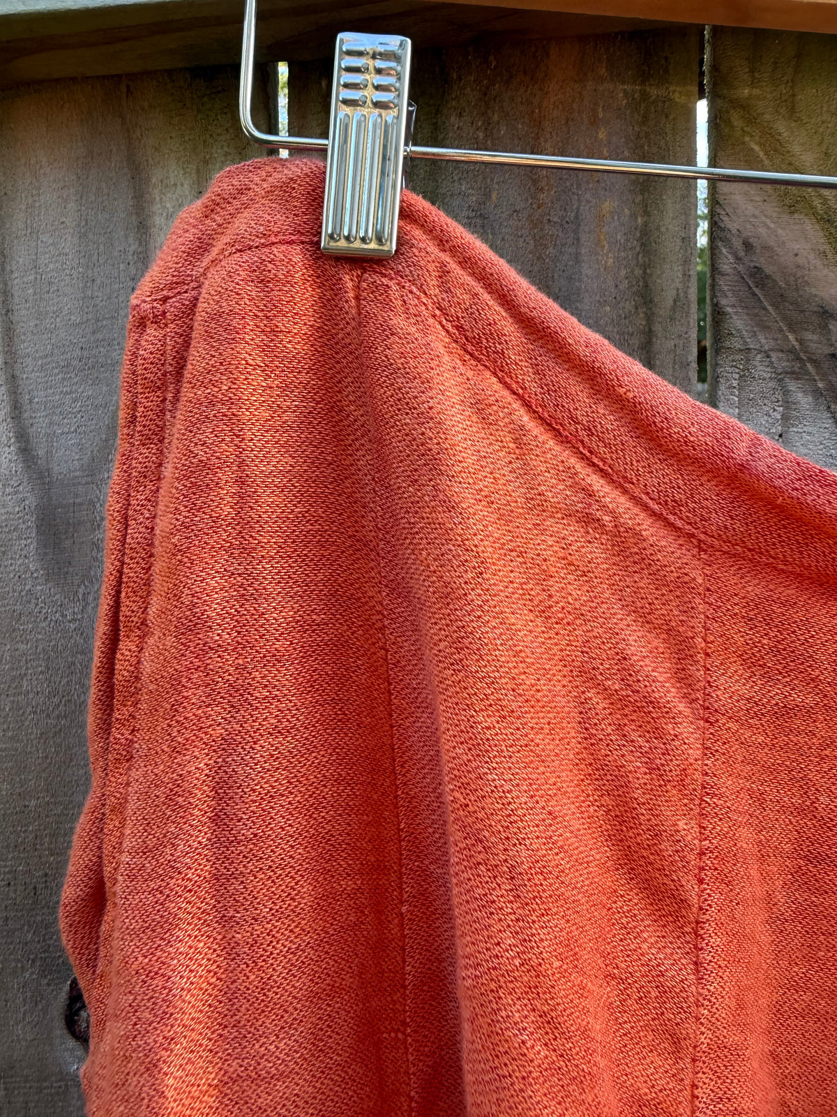 Rust Linen Lagenlook Maxi Skirt