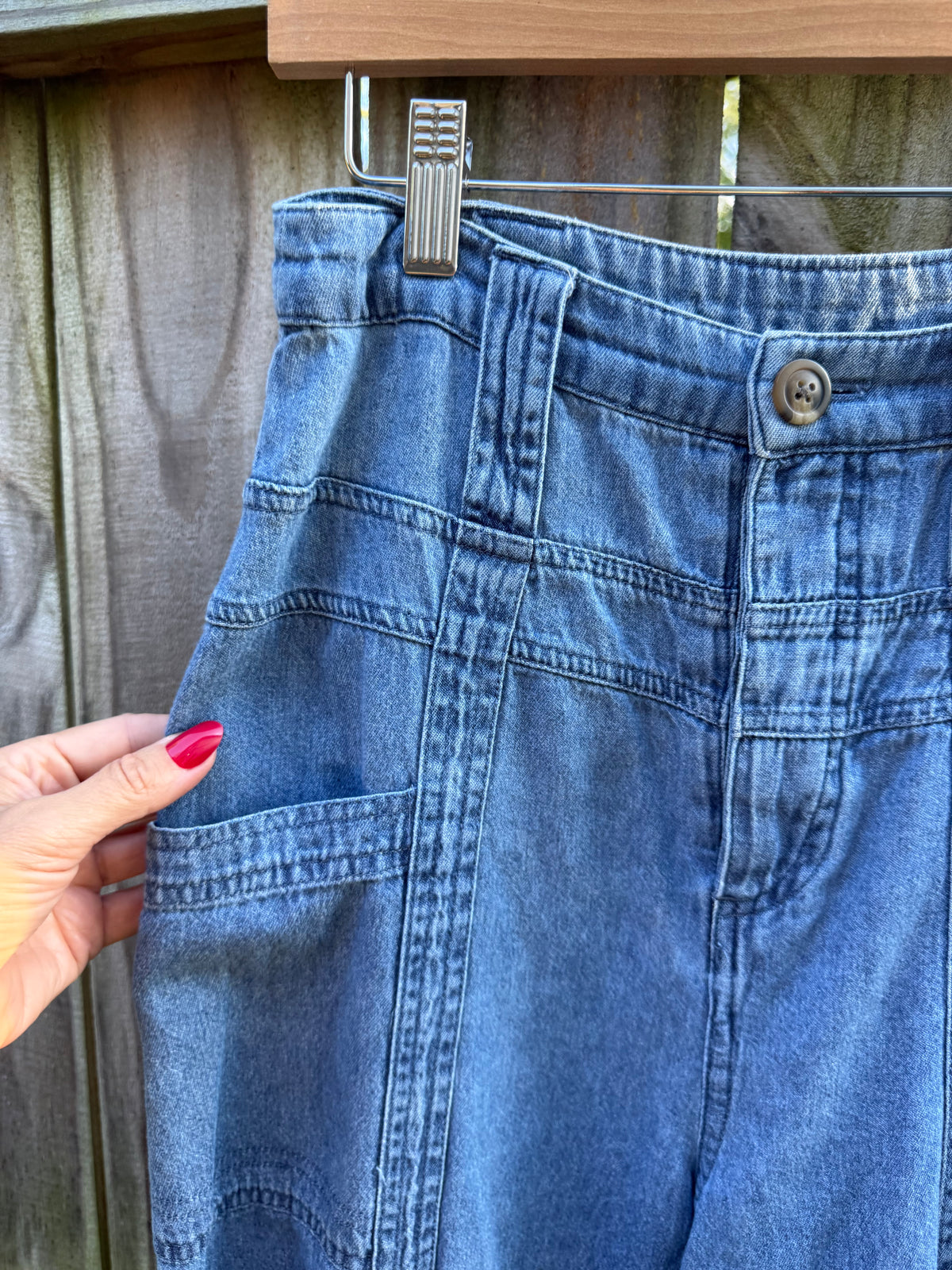 Vintage 90s Y2K Wide Leg Utility Jeans | Baggy Pocket Denim