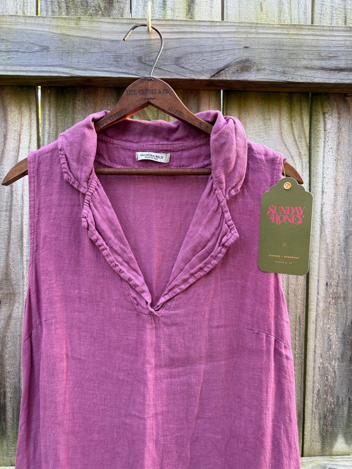 Hand-Dyed Berry Linen Maxi Dress | Italian Linen Sleeveless Column Dress
