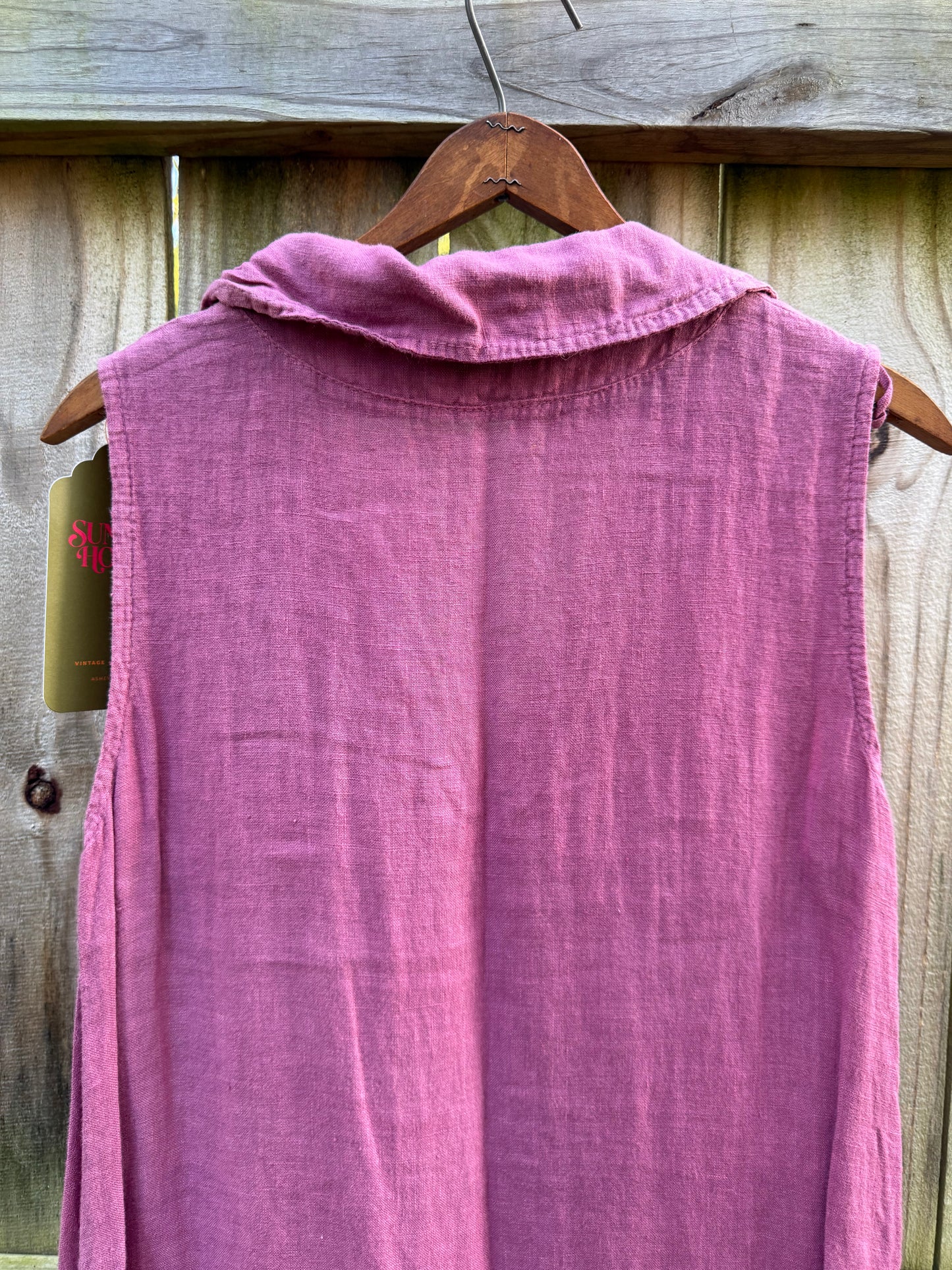 Hand-Dyed Berry Linen Maxi Dress | Italian Linen Sleeveless Column Dress