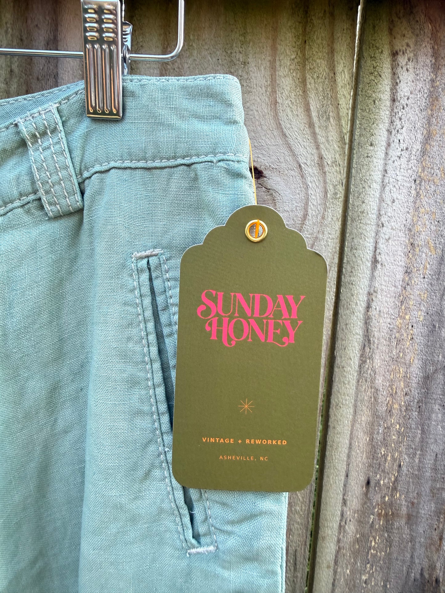 Hand-Dyed Sea Glass Ralph Lauren Linen Pants | Relaxed Wide-Leg Trousers