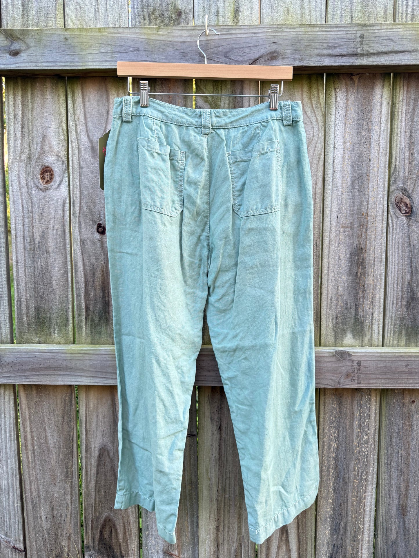 Hand-Dyed Sea Glass Ralph Lauren Linen Pants | Relaxed Wide-Leg Trousers