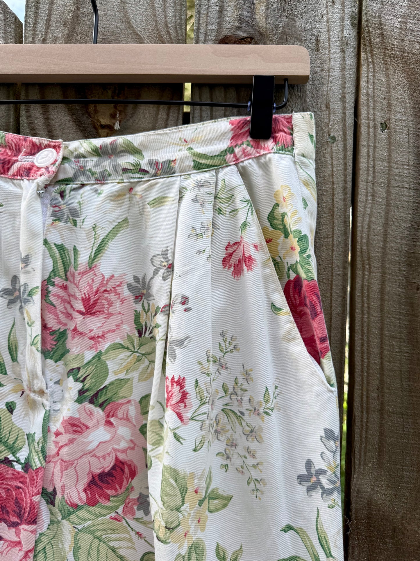 80s Camp Anderson California Floral Cotton Trousers