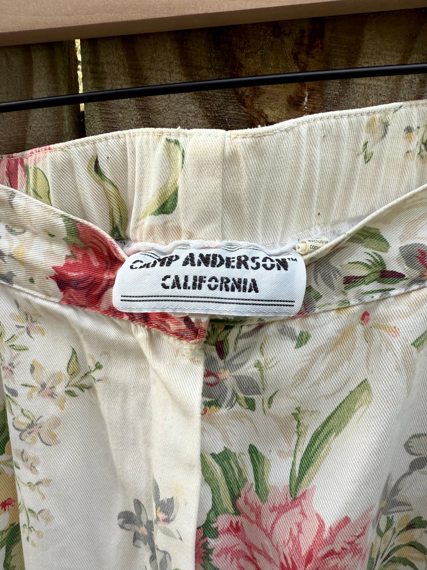 80s Camp Anderson California Floral Cotton Trousers