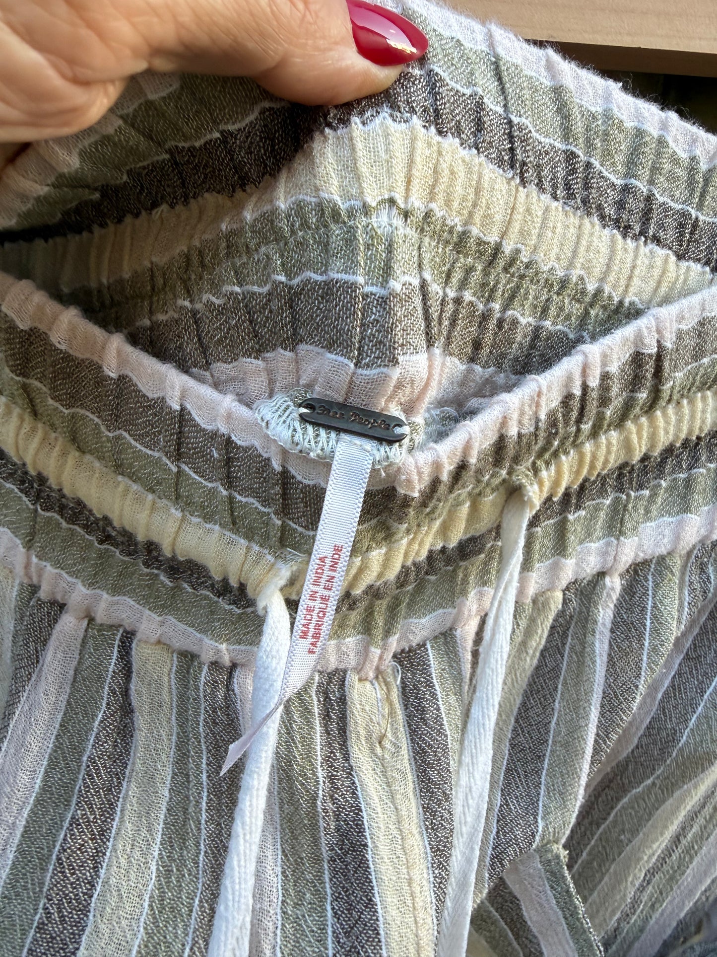 Free People Striped Wide-Leg Pocket Pants | Slouchy Boho