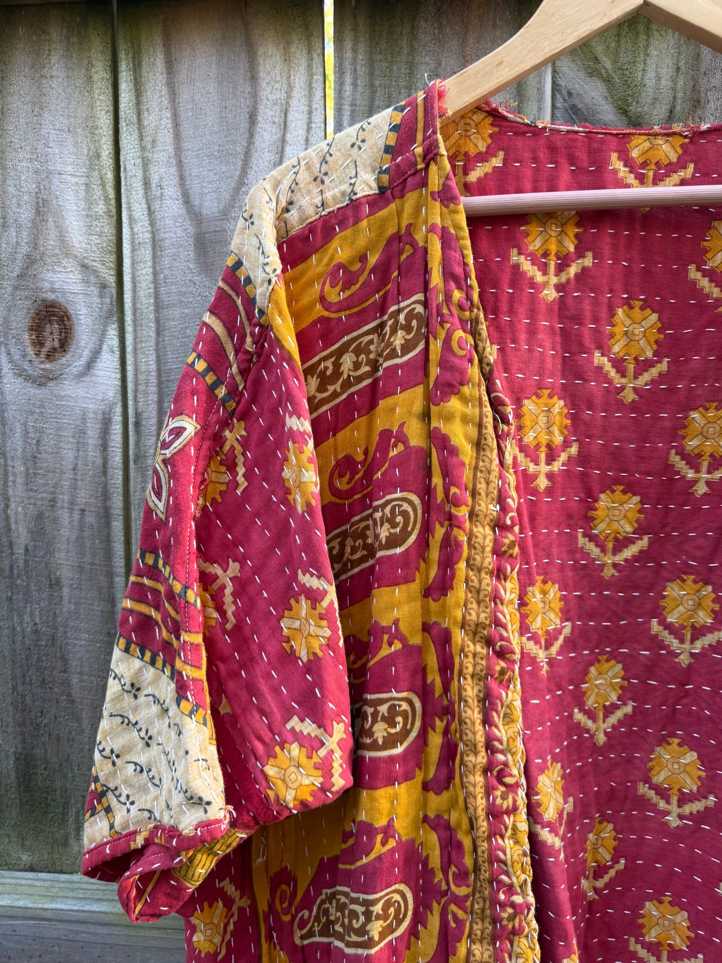 Kantha Patchwork Cotton Kimono Jacket