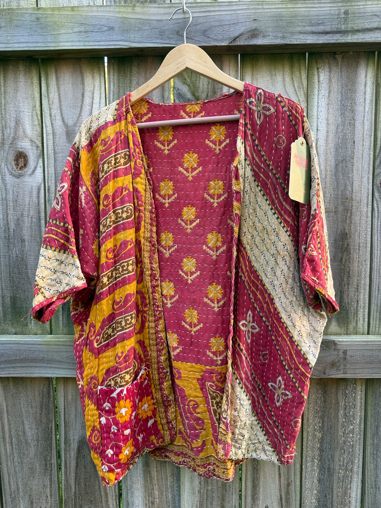 Kantha Patchwork Cotton Kimono Jacket
