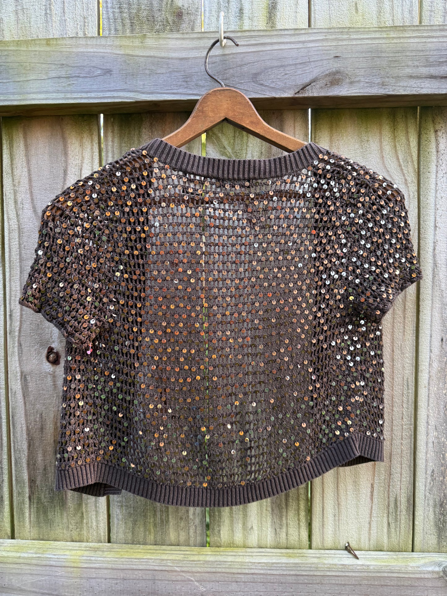 Y2K Moda International Silk Sequin Crochet Cardigan