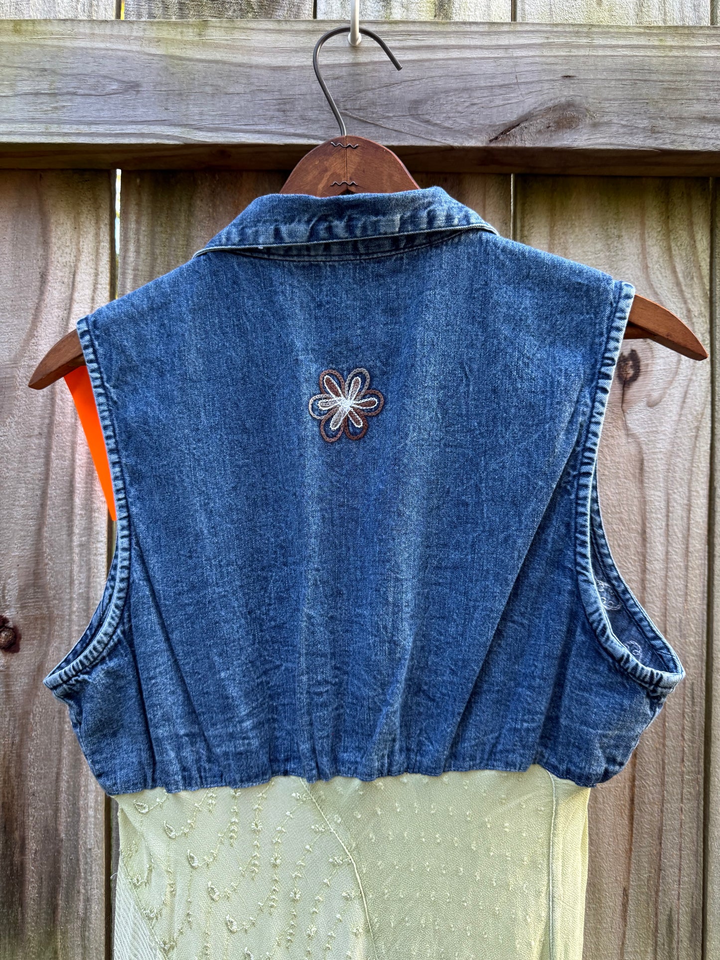 Y2K Denim Embroidered Patchwork Duster Dress