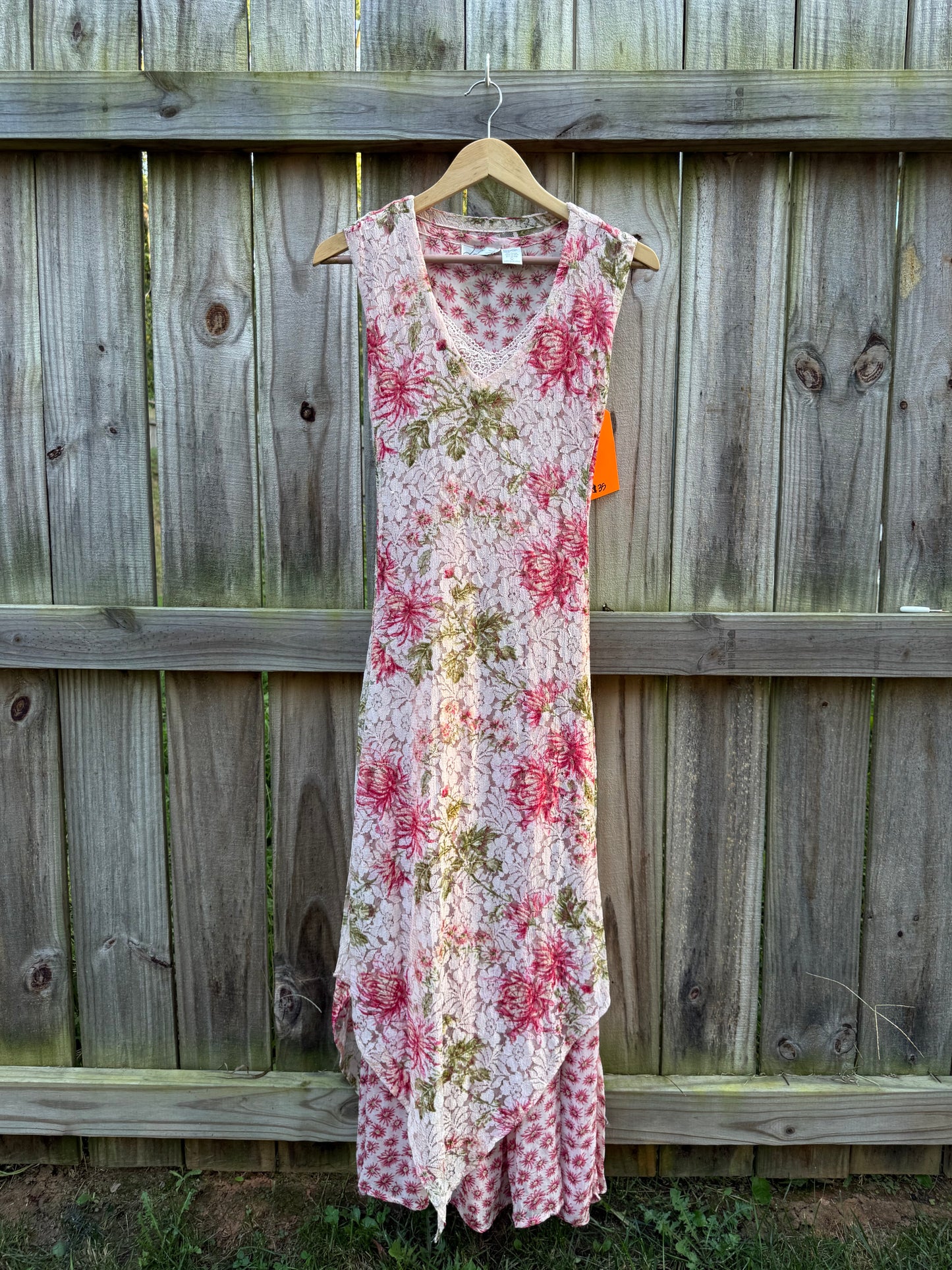 Y2K Lola P. Floral Lace Layered Maxi Dress