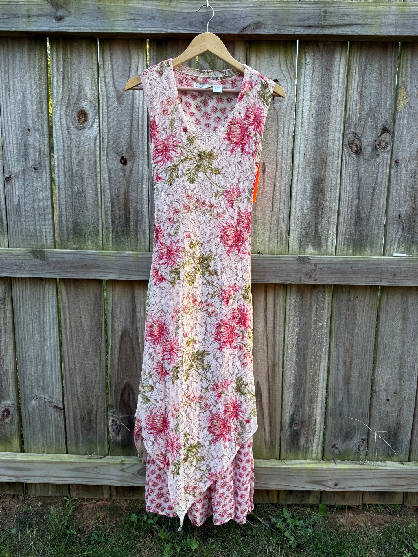 Y2K Lola P. Floral Lace Layered Maxi Dress