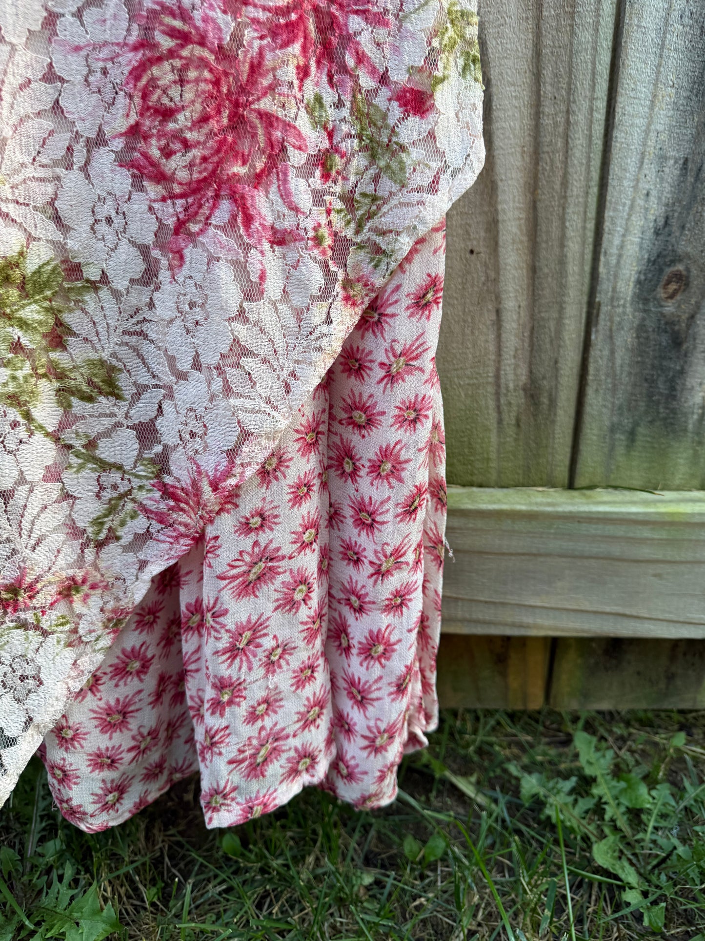 Y2K Lola P. Floral Lace Layered Maxi Dress