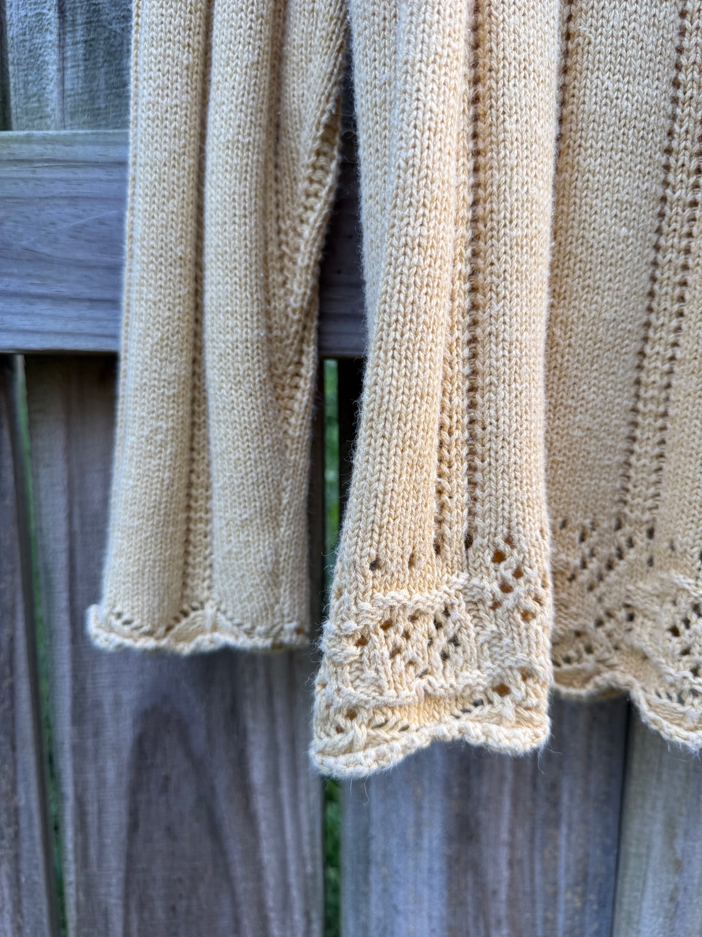 Vintage 90s Ramie Cotton Pointelle Sweater