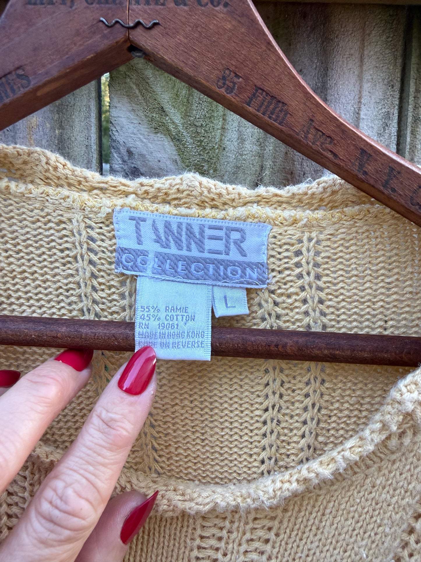 Vintage 90s Ramie Cotton Pointelle Sweater