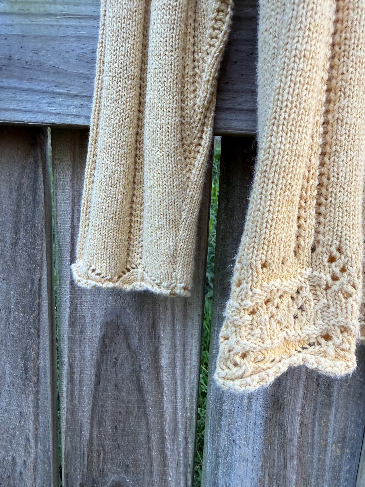 Vintage 90s Ramie Cotton Pointelle Sweater