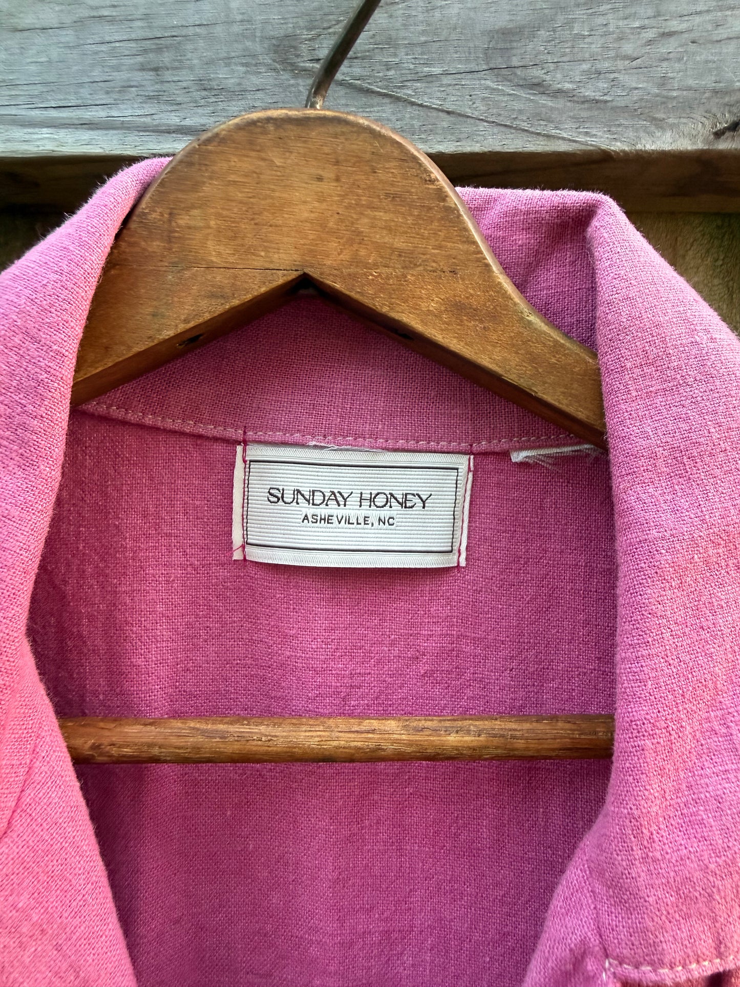 Sunday Honey Hand-Dyed Raspberry Linen Maxi Dress