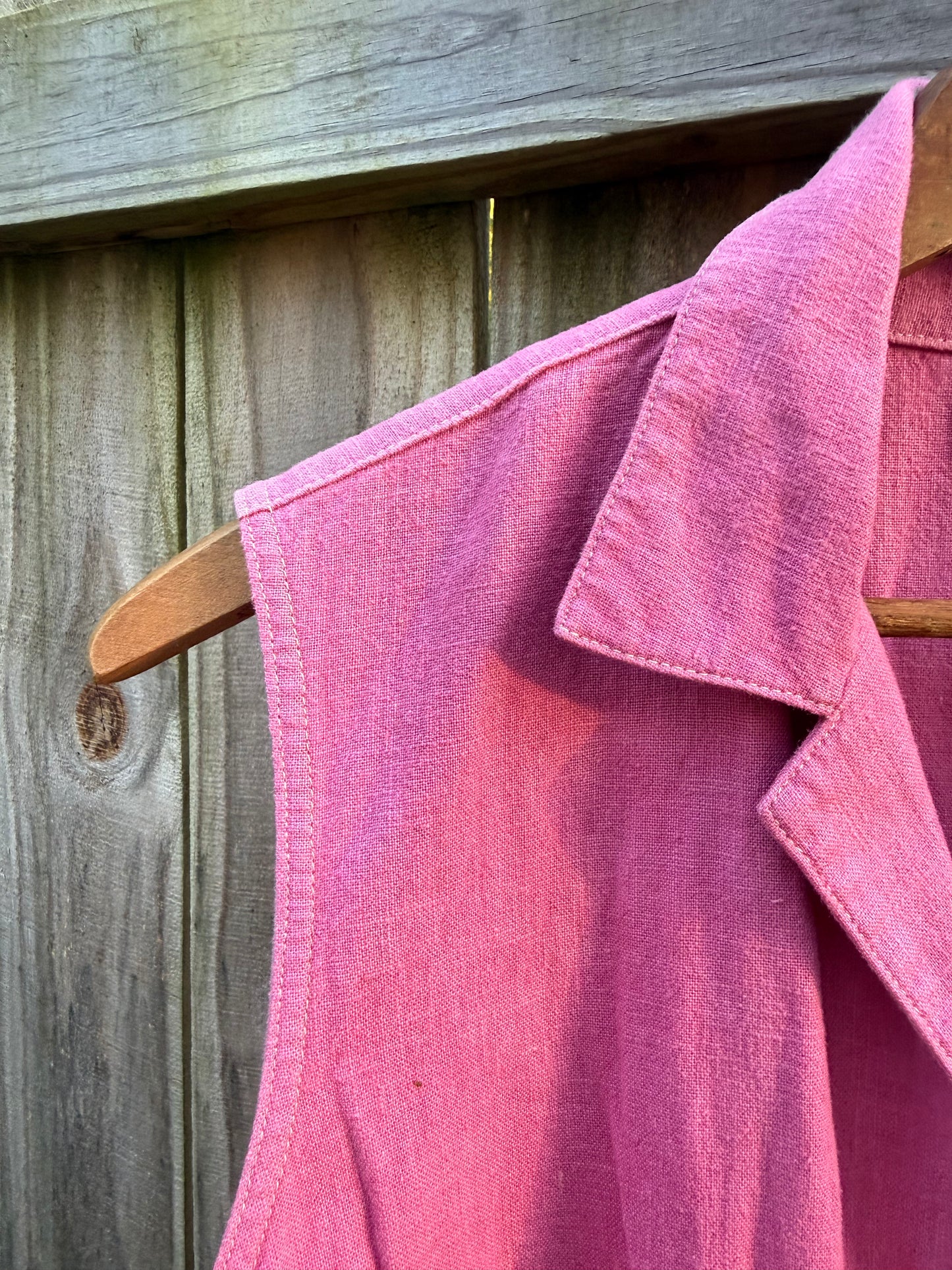 Sunday Honey Hand-Dyed Raspberry Linen Maxi Dress