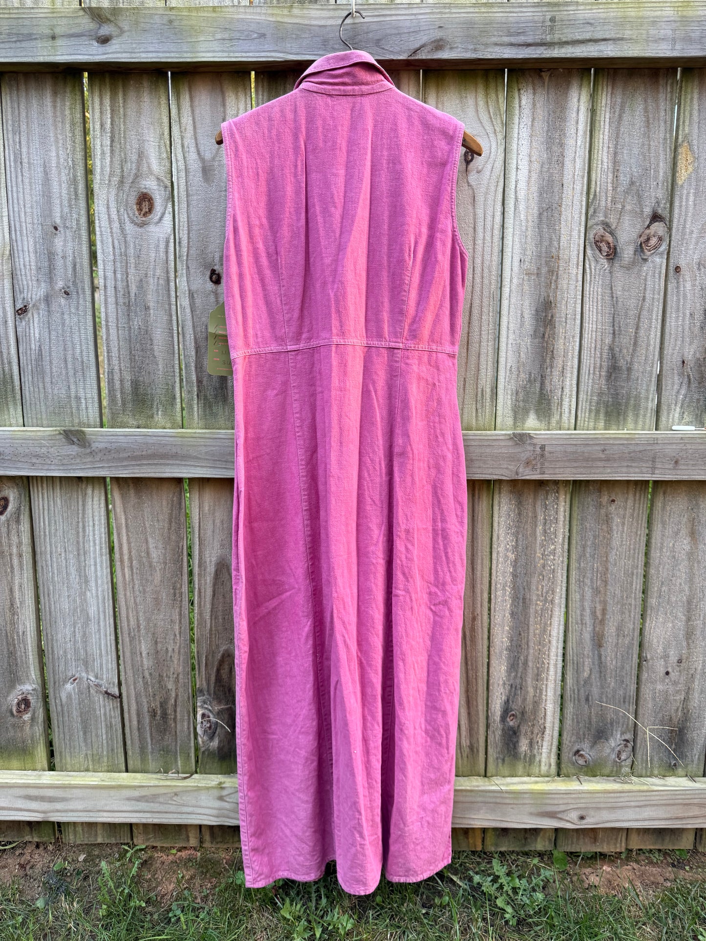 Sunday Honey Hand-Dyed Raspberry Linen Maxi Dress