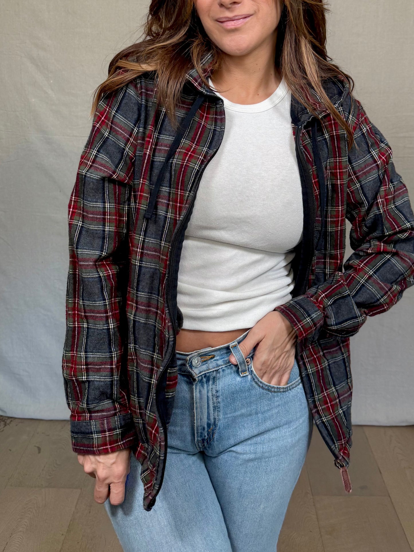 Vintage L.L. Bean Hooded Plaid Flannel