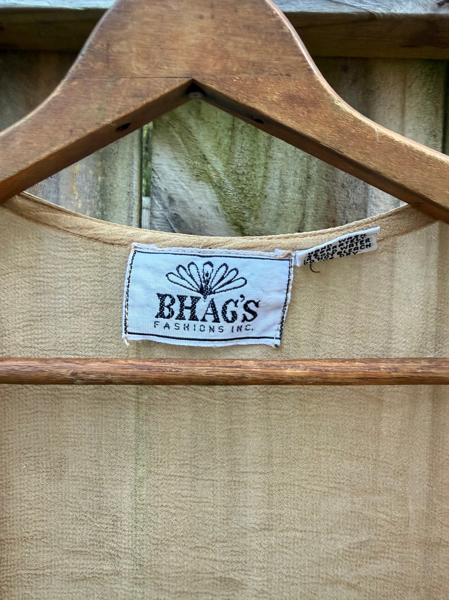 Vintage 90s Bhags Embroidered Rayon Crop Top