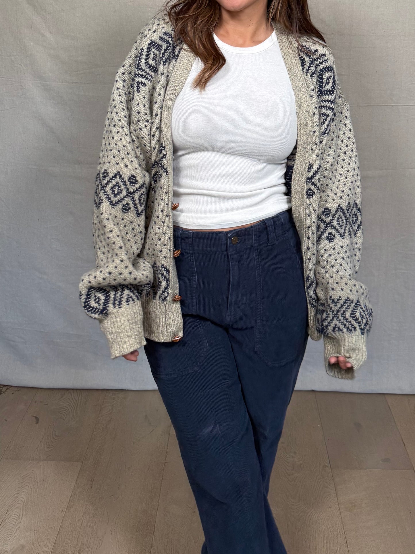 Vintage Wool American Eagle Patterned Cardigan