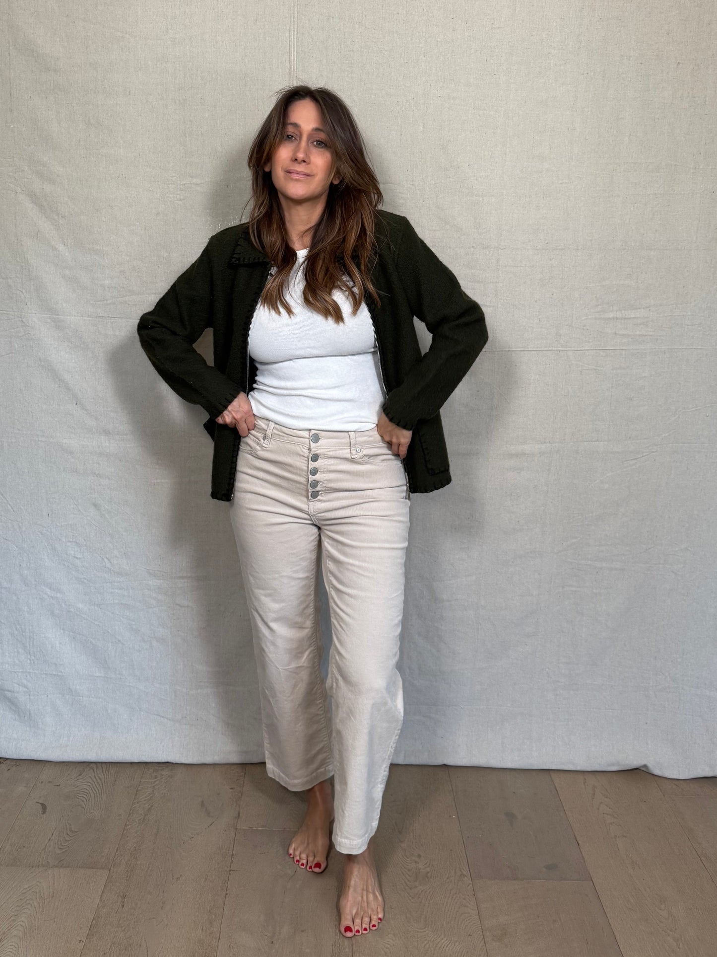 Vintage Olive Wool Zip Jacket Worthington