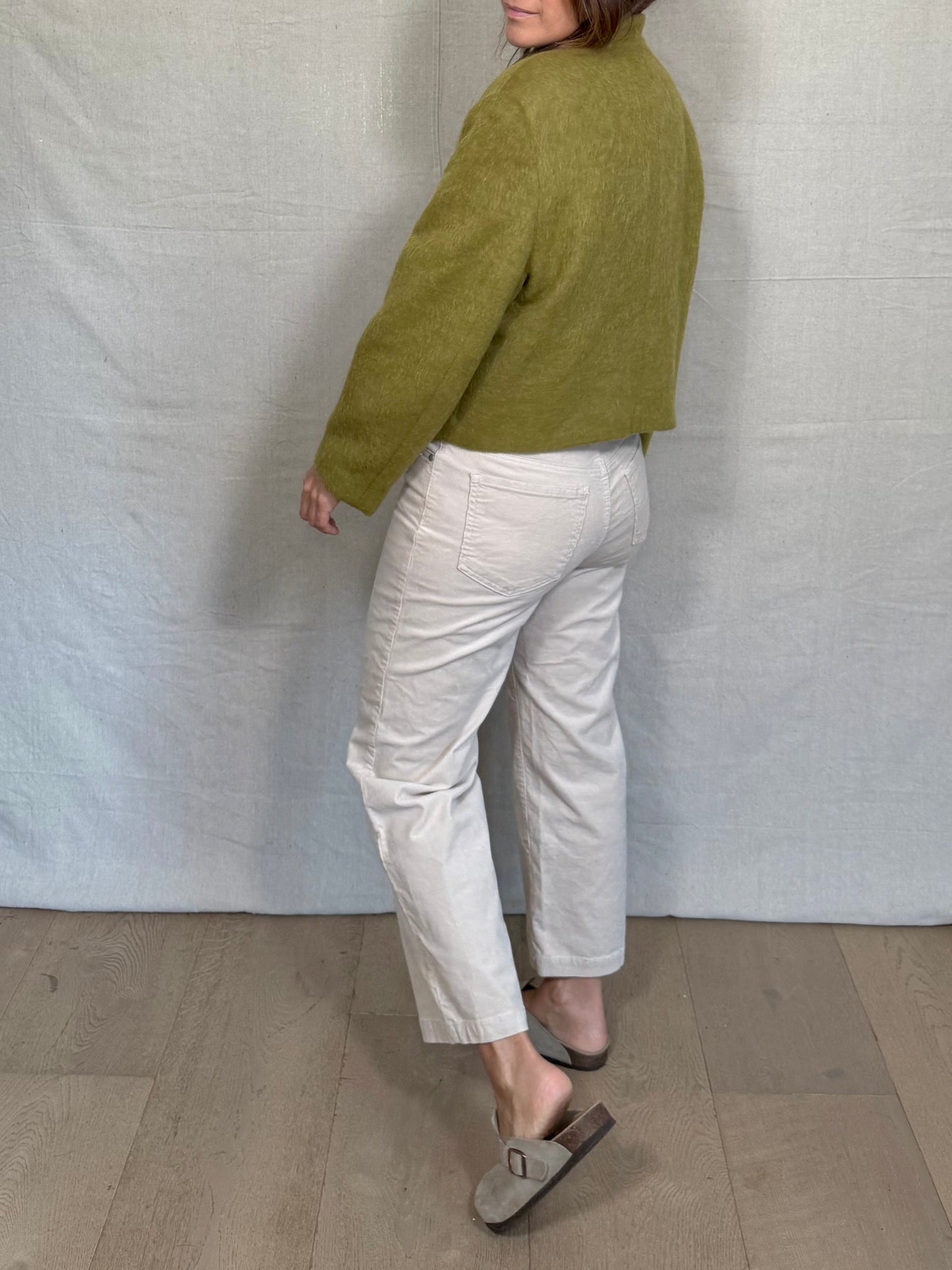 Vintage Chartreuse Wool Cropped Jacket