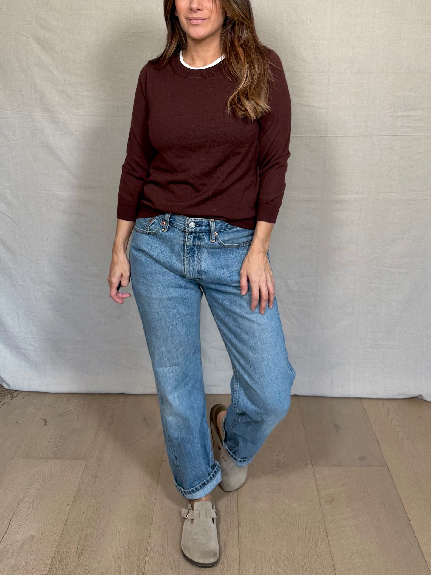 J.Crew Merino Wool Crewneck Sweater – Burgundy