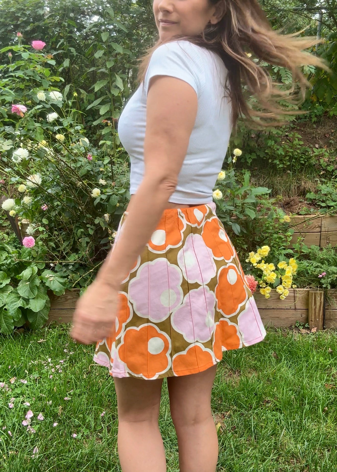 Reworked Y2K Floral Cotton Mod Mini Skirt