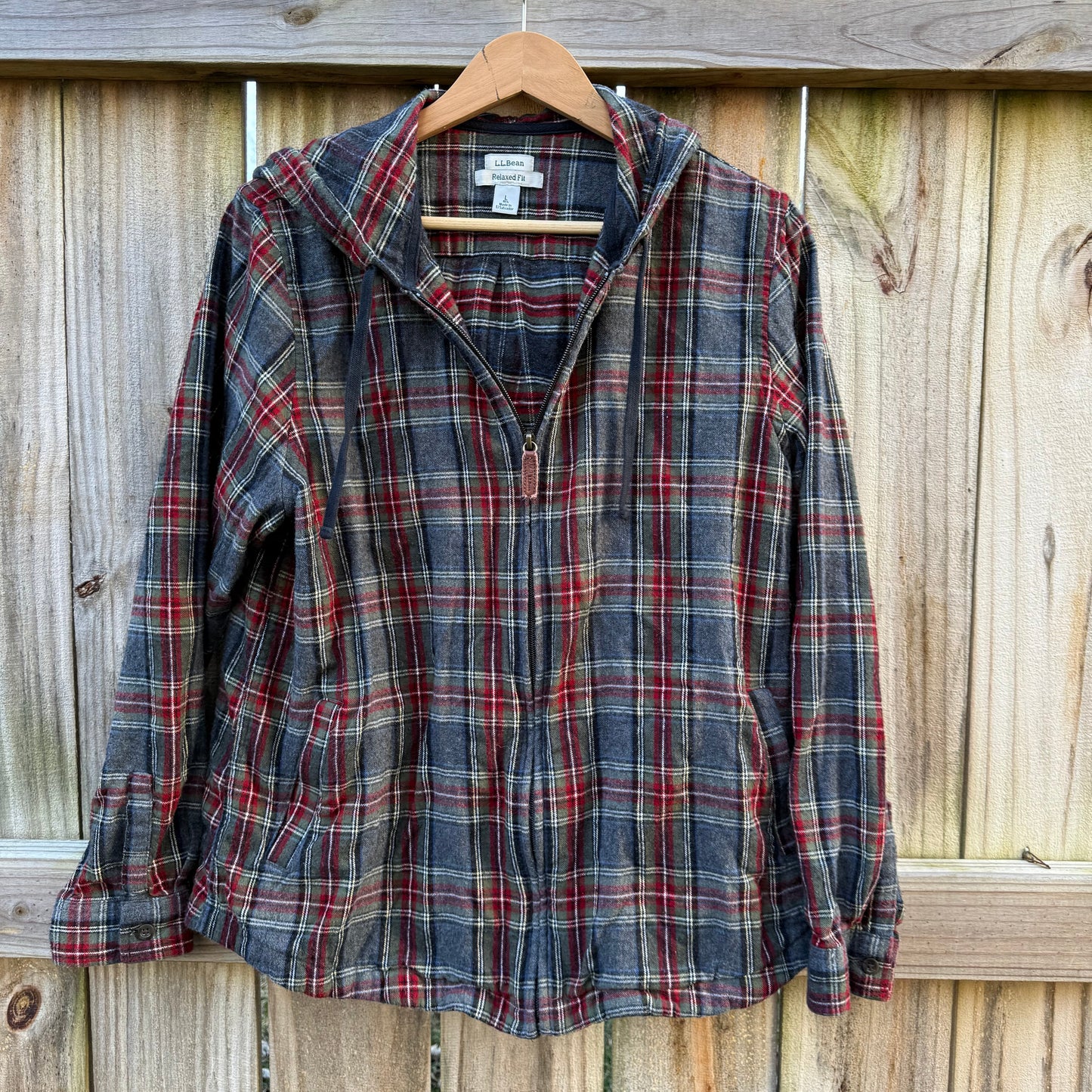 Vintage L.L. Bean Hooded Plaid Flannel