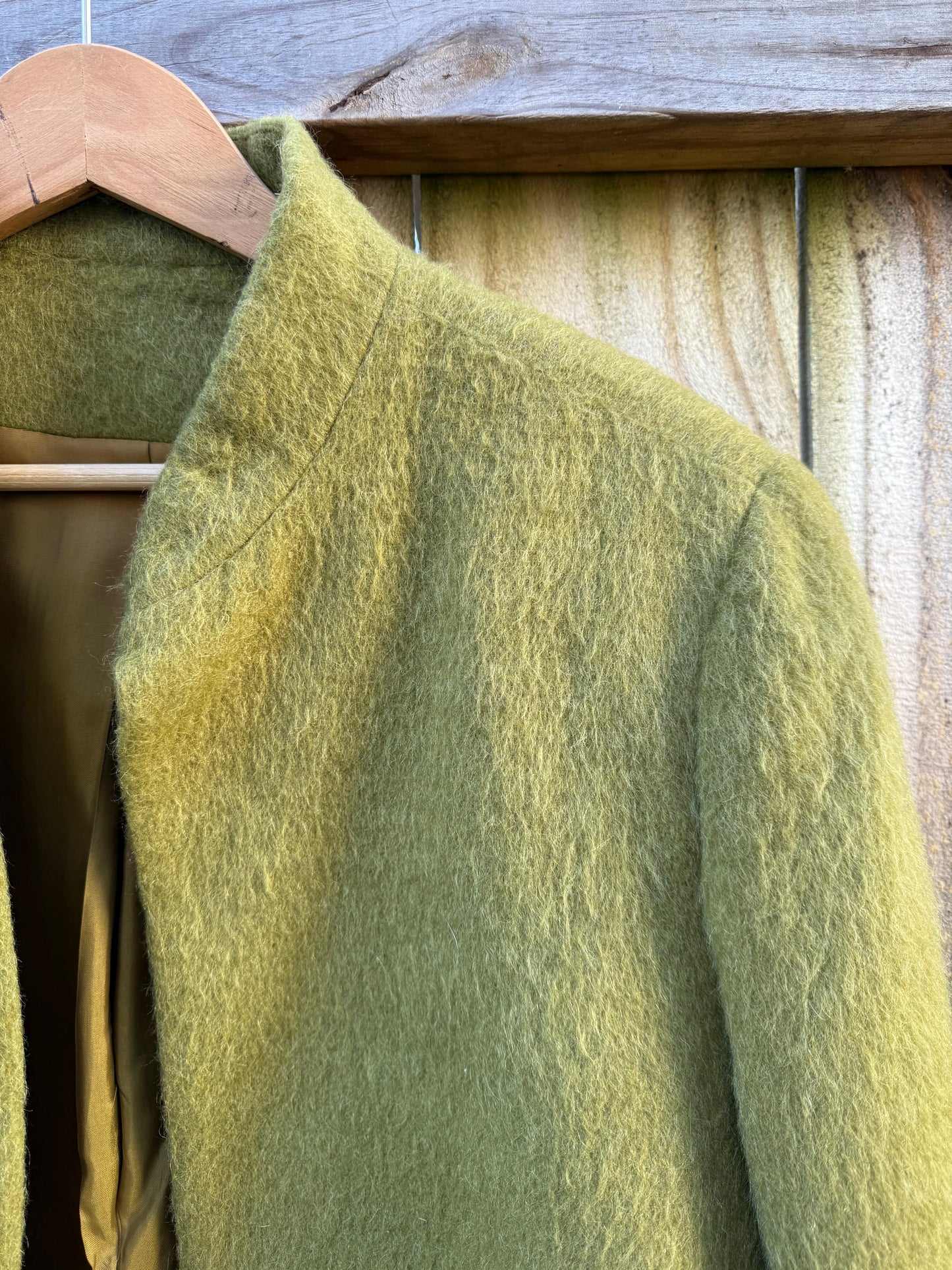 Vintage Chartreuse Wool Cropped Jacket