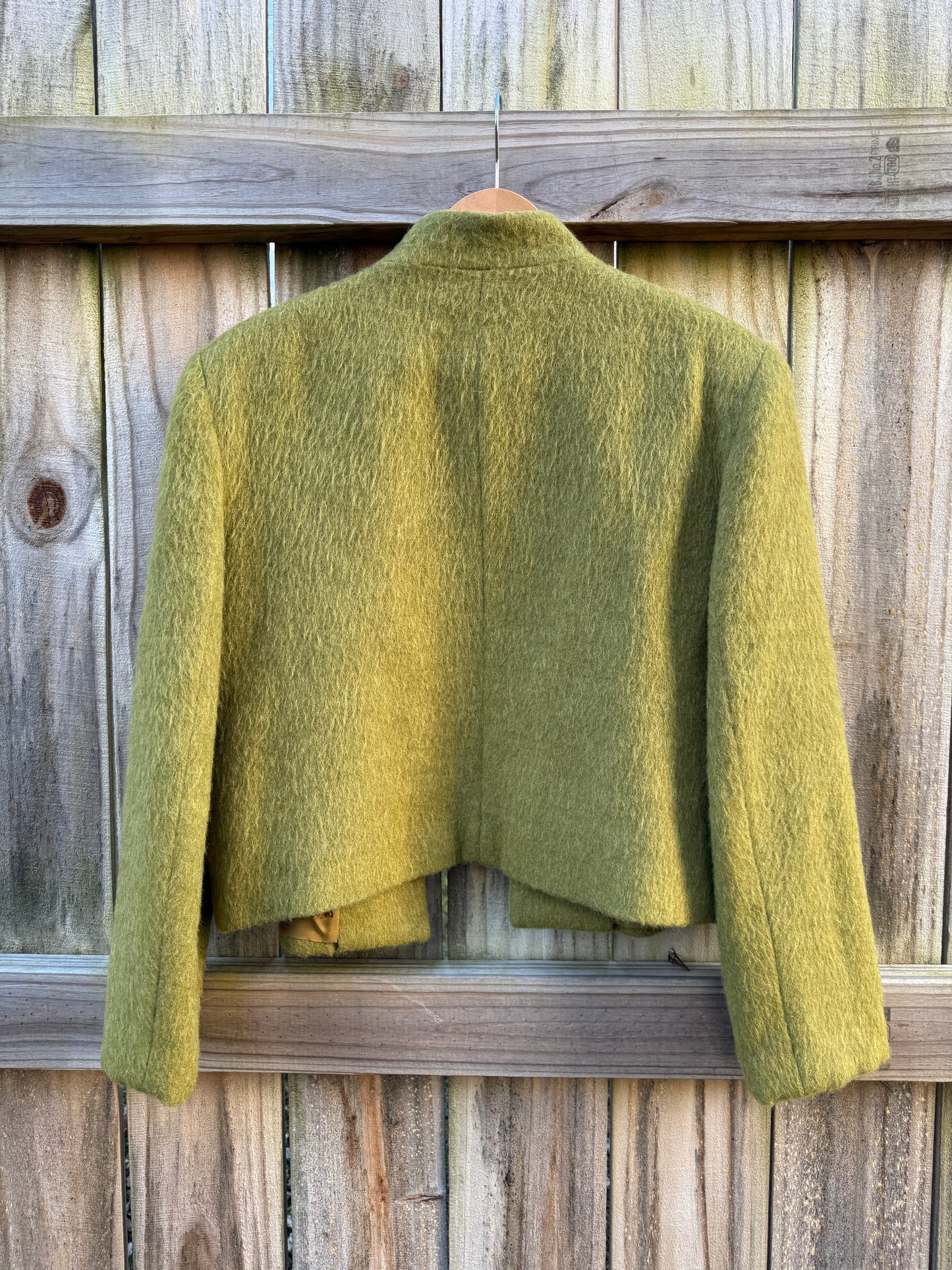 Vintage Chartreuse Wool Cropped Jacket