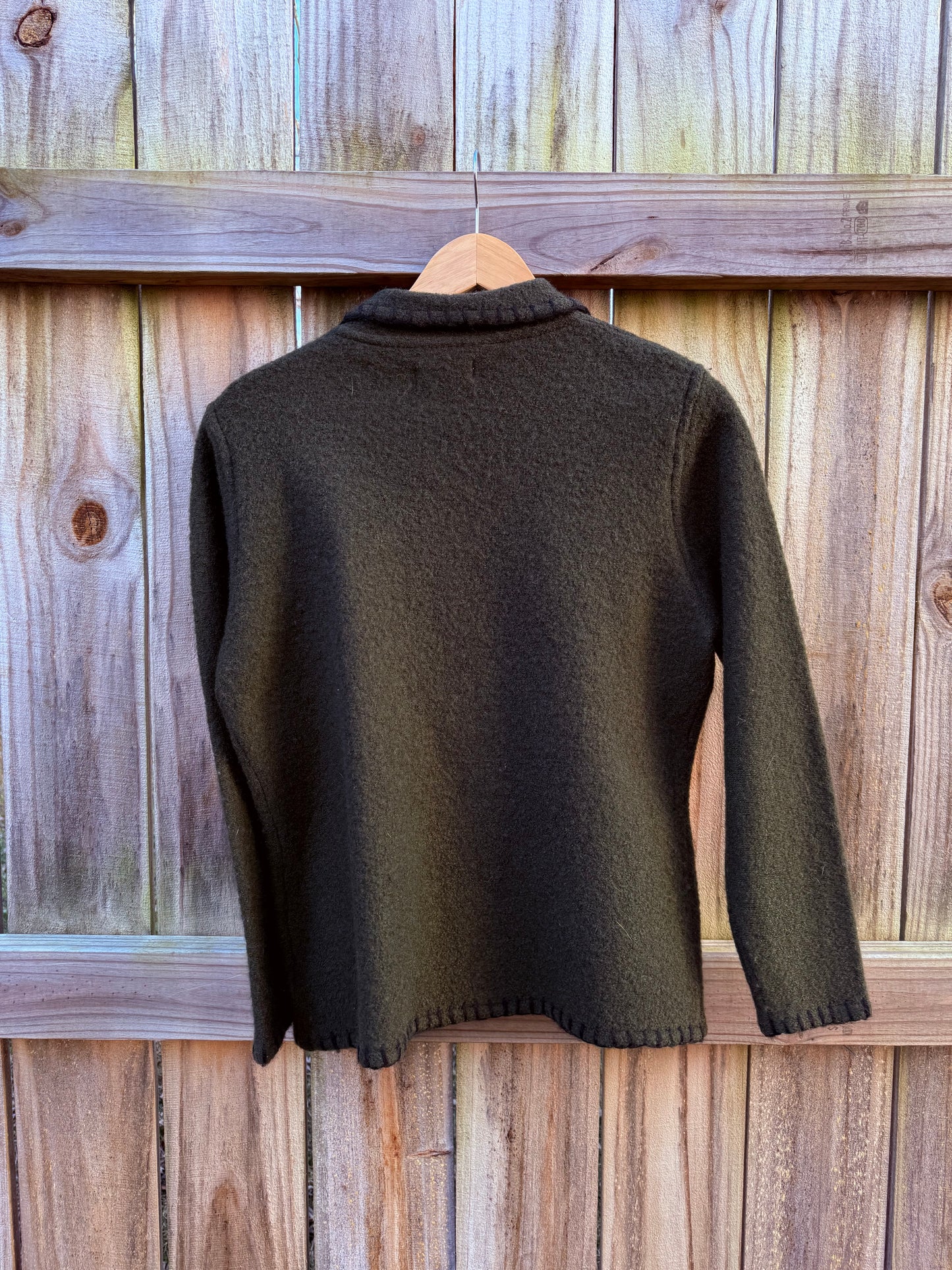 Vintage Olive Wool Zip Jacket Worthington