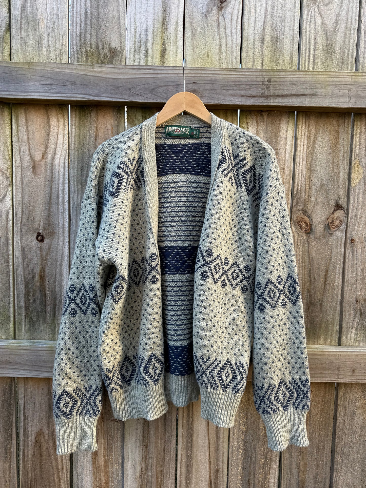 Vintage Wool American Eagle Patterned Cardigan