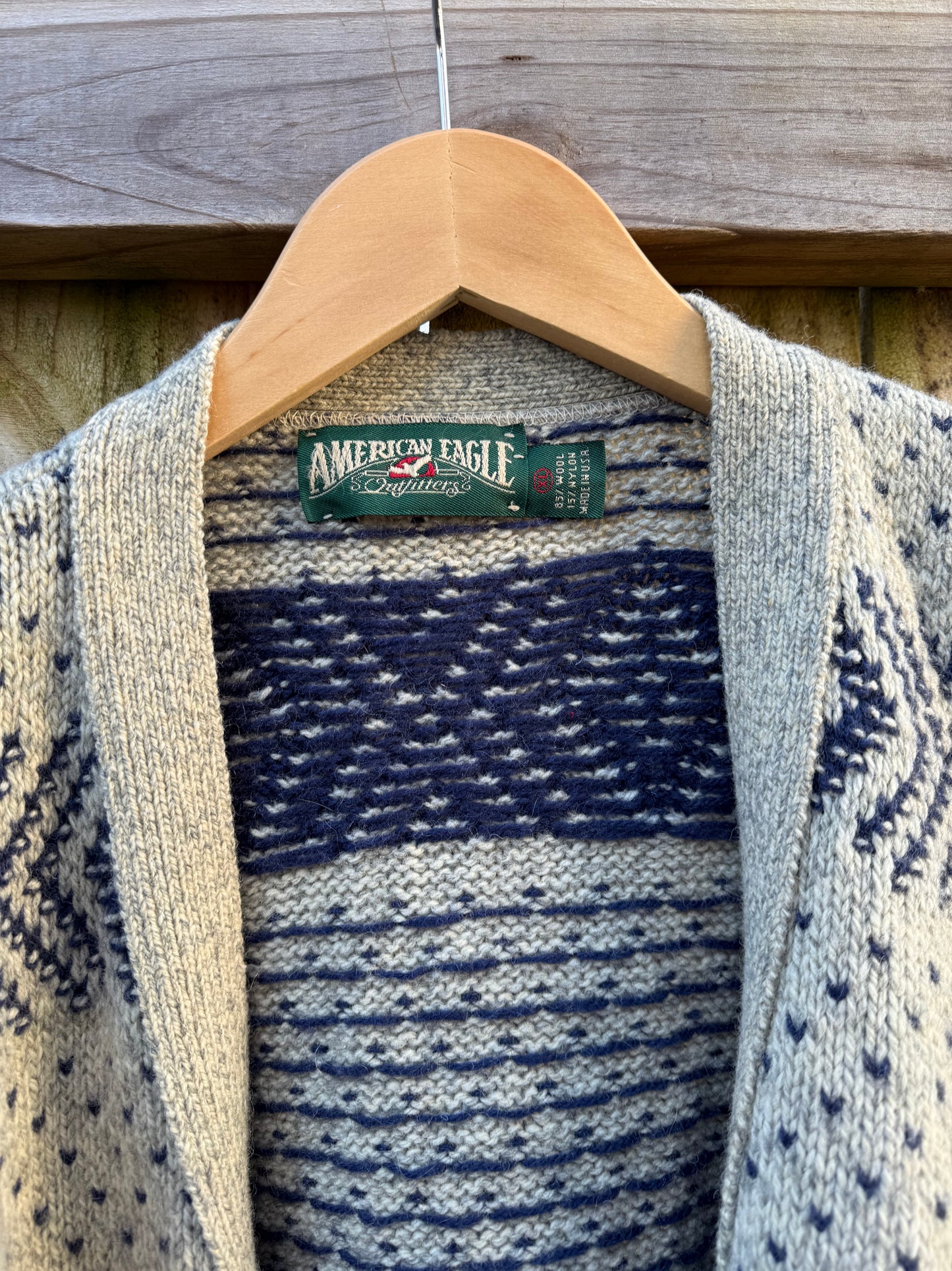 Vintage Wool American Eagle Patterned Cardigan