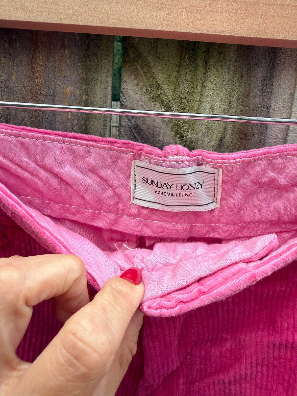 Sunday Honey Hand-Dyed Pink Corduroy Trousers