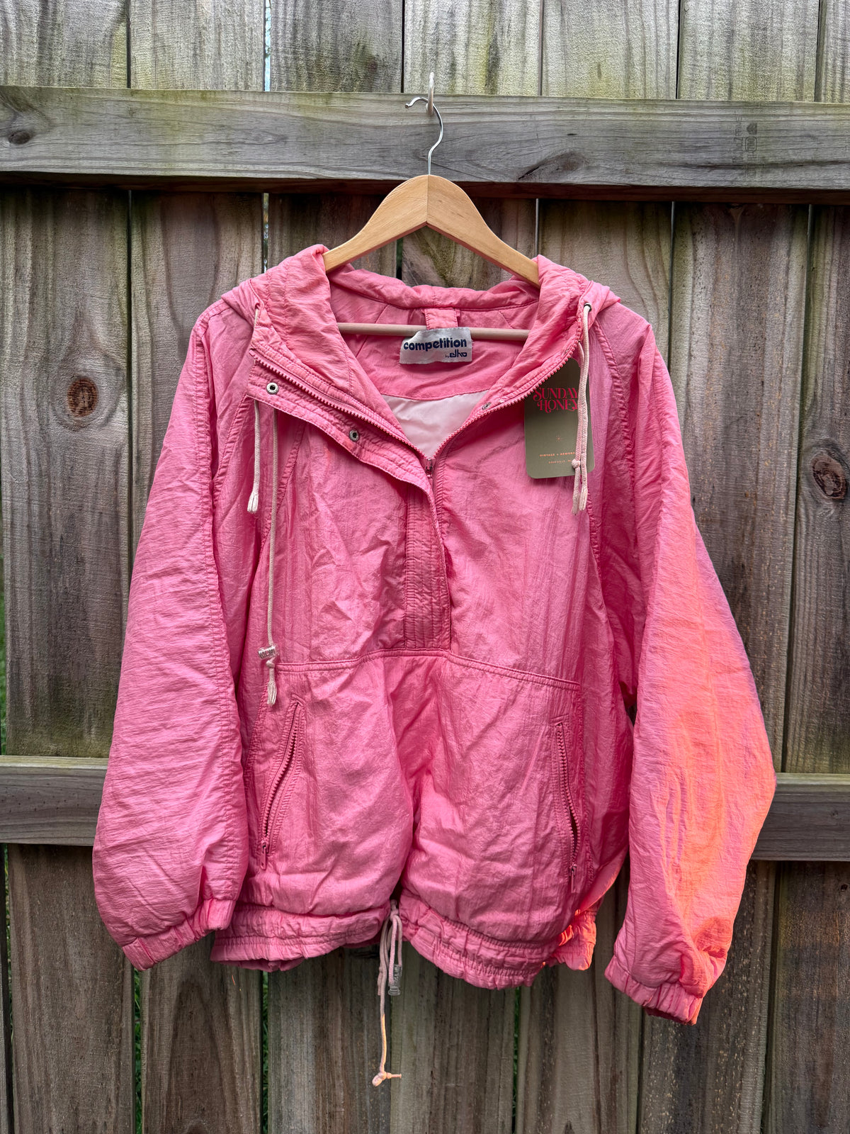 Vintage 80s Pink Nylon Anorak Windbreaker