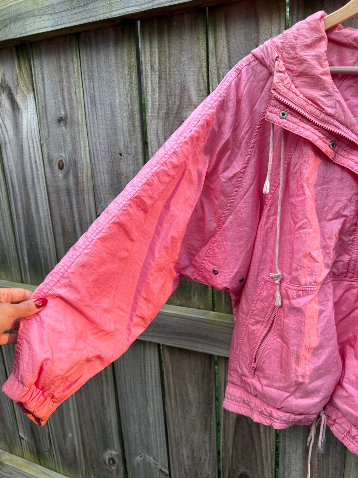 Vintage 80s Pink Nylon Anorak Windbreaker