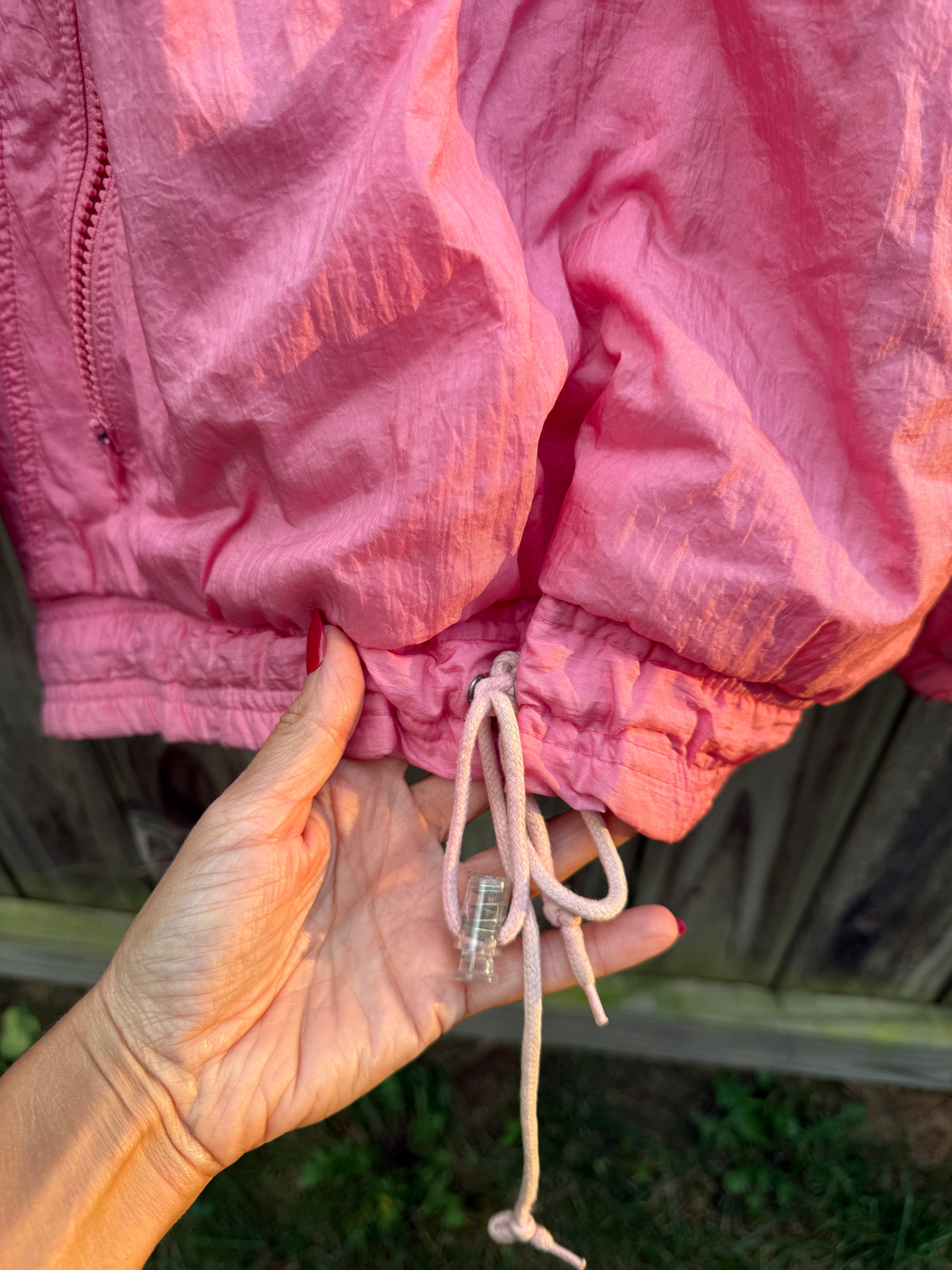 Vintage 80s Pink Nylon Anorak Windbreaker