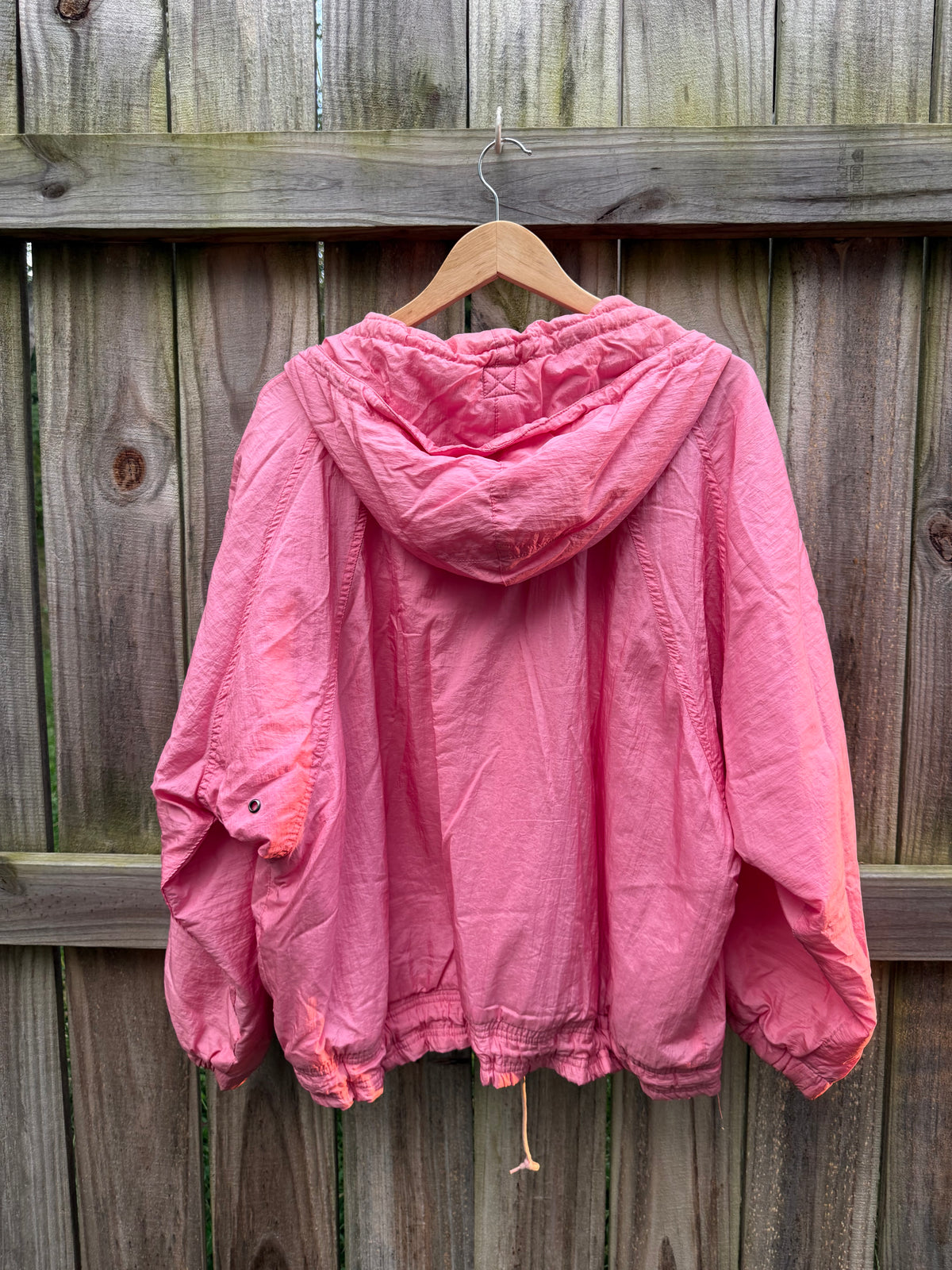 Vintage 80s Pink Nylon Anorak Windbreaker